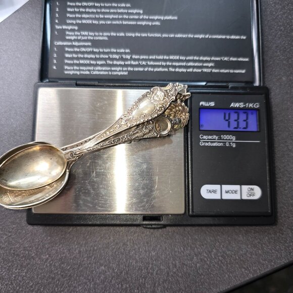 Vintage Collectible Sterling Silver Souvenir Spoons Set Of 5 of California CT35C - Picture 12 of 12